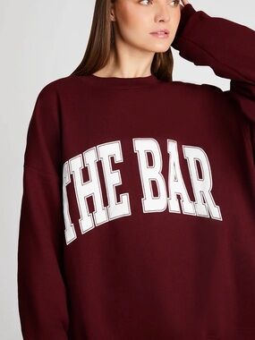 The Bar Burgundy Varsity Crewneck Sz Large